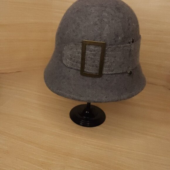 Scala Pronto Womens Grey Wool Bucket Hat With Buckle - Picture 1 of 5